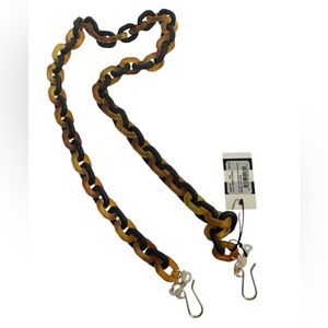 LELE SADOUGHI NWT AUTHENTIC TORTOISE SHELL CABLE LINK FACE MASK / GLASSES CHAIN